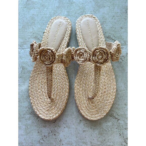 Stuart Weitzman Women's Sz 12 Magnolia T-Strap Flip Flop - Picture 2 of 8